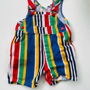 Retro vintage striped toddler overalls